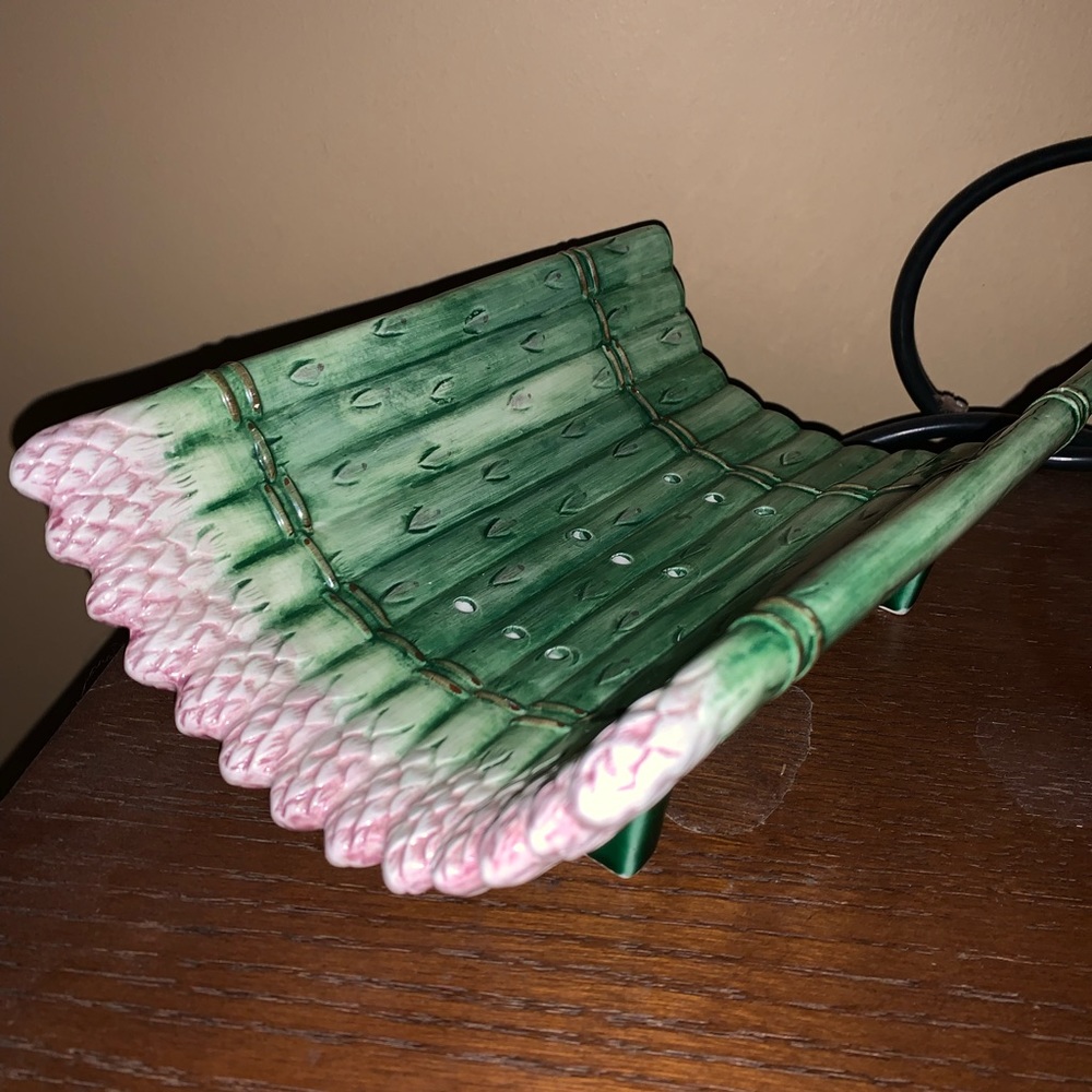 Vintage The Halden Group Asparagus Majolica serving platter